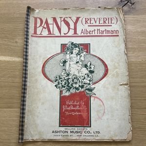 Antique Sheet Music 1905 PANSY Reverie by Albert Hartmann - New Orleans - RARE